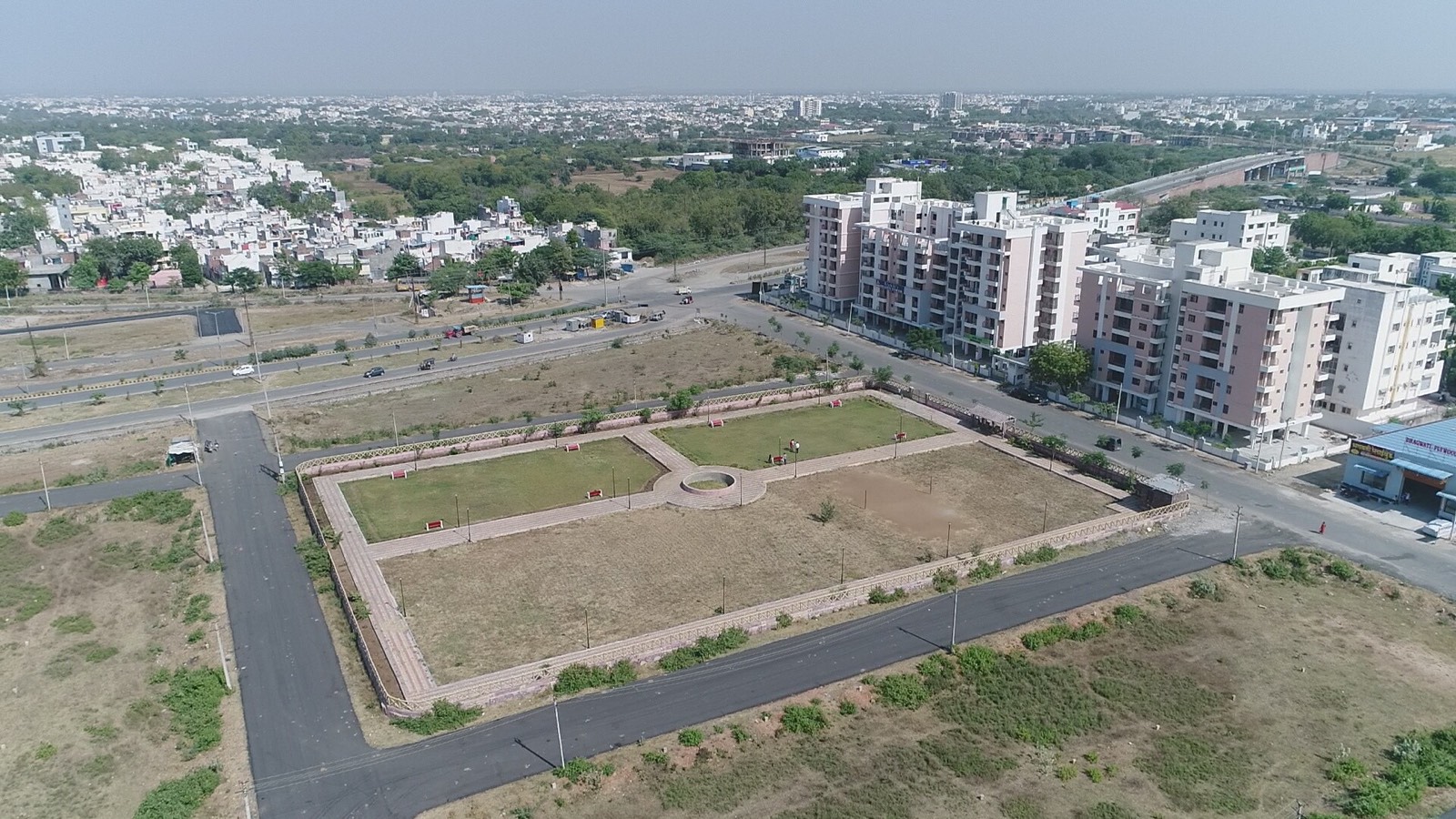 Shanti Tower with Bhilwara city skyline