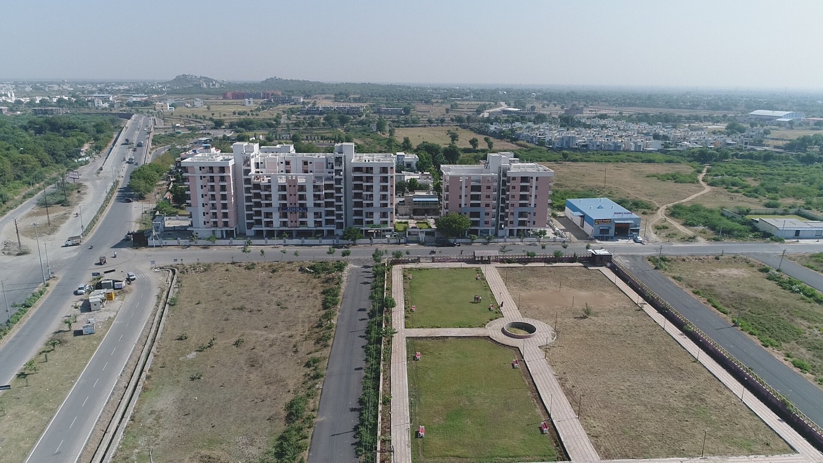 Shanti Tower - drone view, Bhilwara